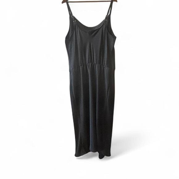 Ava & Viv Black Midi Slip Dress Satin-Look Cowl Neck XXL - Picture 5 of 8